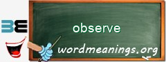 WordMeaning blackboard for observe